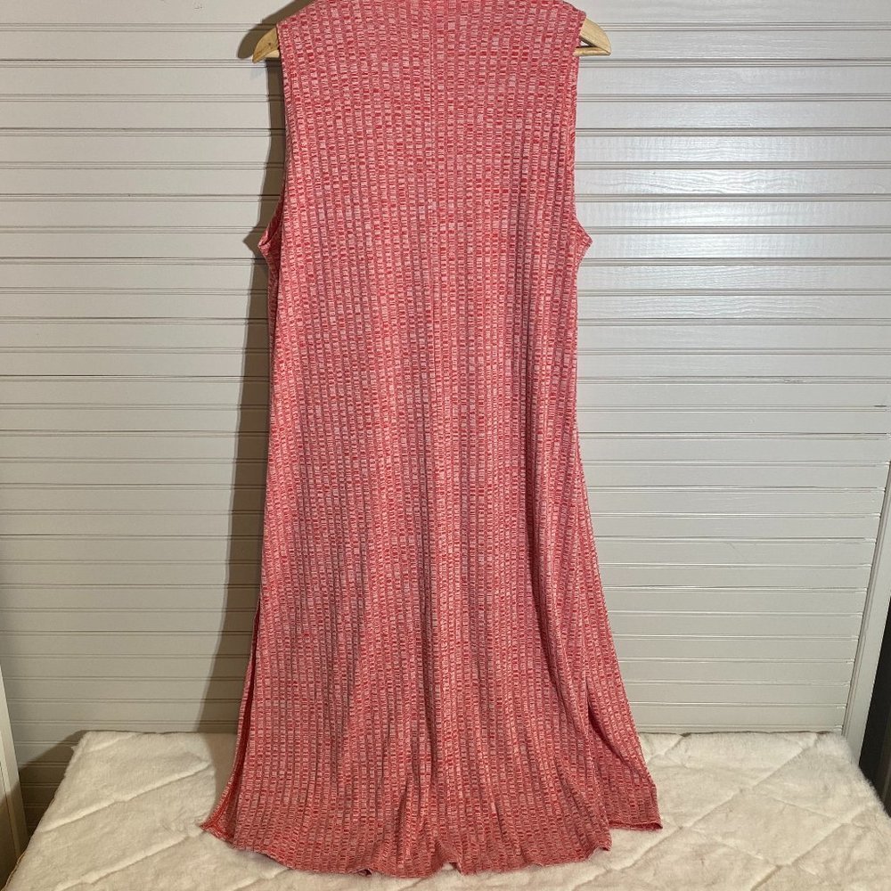 Lula Roe Size M Red Ribbed Duster - Picture 3 of 6